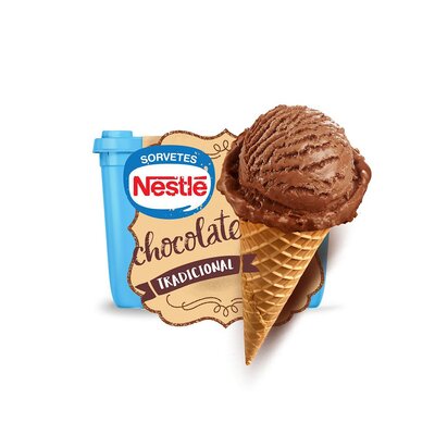 Imagem Sorvete Chocolate Nestlé Tradicional Pote 1,5L